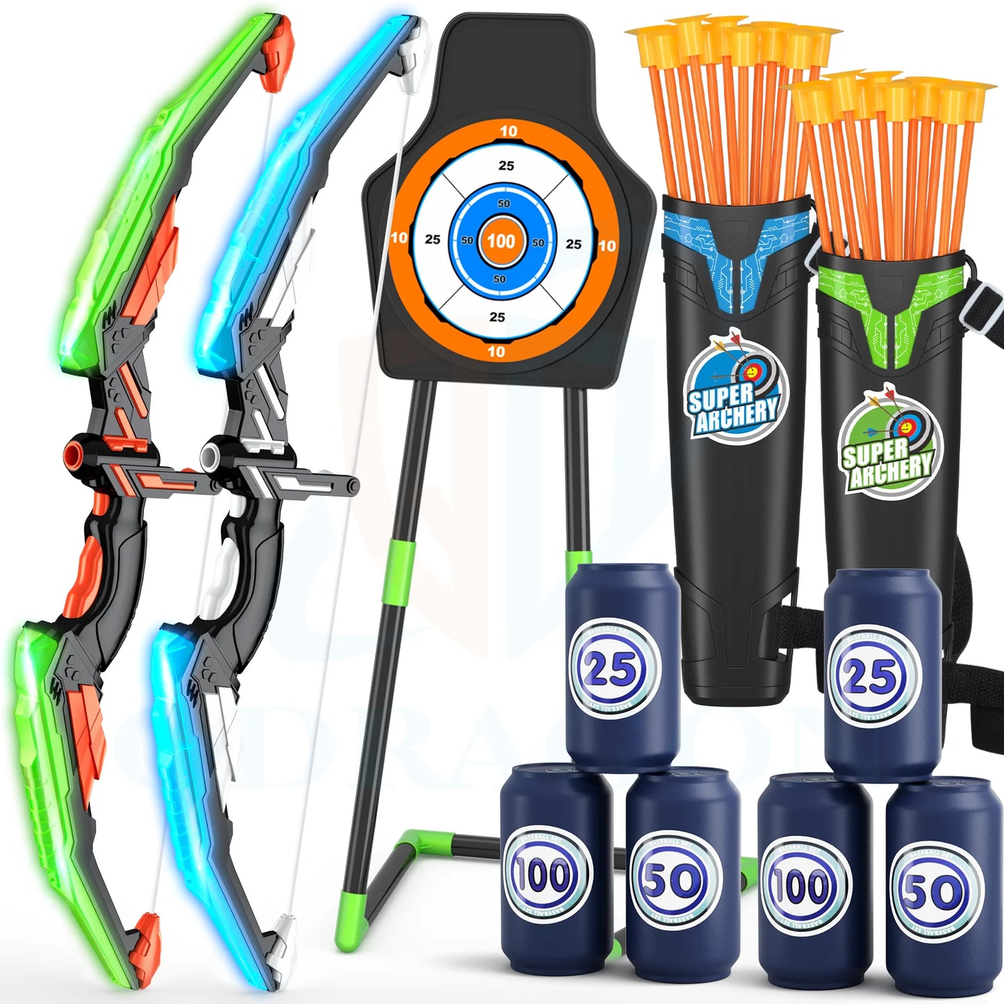 Bow and Arrows for Kids, Recurve Bow Kit for Children, Archery Practice, Outdoor Sports, Game, Hunting, Shooting, Toy Gift for Boys 