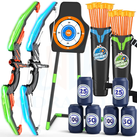 Arco y flechas para niños, kit de arco recurvo para niños, práctica de tiro con arco, deportes al aire libre, juego, caza, tiro, juguete de regalo para niños 
