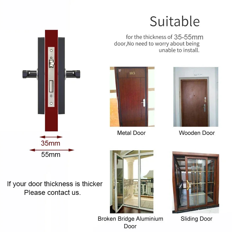 H4 Tuya Electronic Lock Wifi Smart Door Lock Fingerprint Lock Password IC Card Key USB Charge For Smart Home