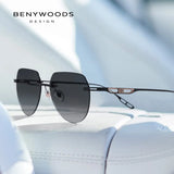 Benywoods Design Fashion Rimless Men's Sunglasses Gradient Photochromic UV400 Outdoor Sun Glasses Pure Titanium Eyewear BS23052
