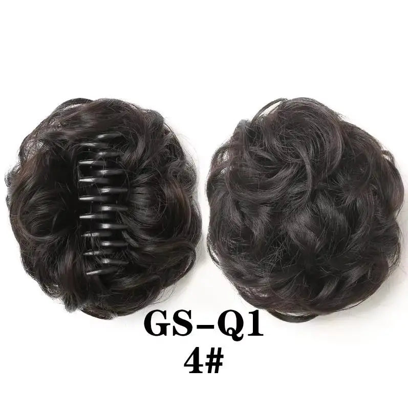 Coque despojado com piranha claw clip aplique de cabelo cacheado