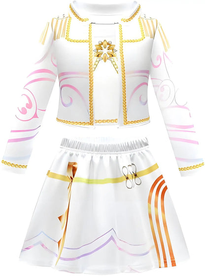 Children Girls Movie Kpop Mira Cosplay Costume Print Demon Hunters Zoey Rumi Cosplay Carnival Show Clothes Kids Girl Huntrix Set