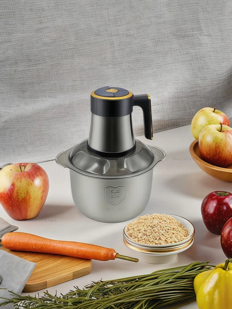 5L Electric Meat Grinder Stainless Steel Food Processor Chopper Kitchen Utensils Vegetable and Fruit Chopper Kitchens Utensil