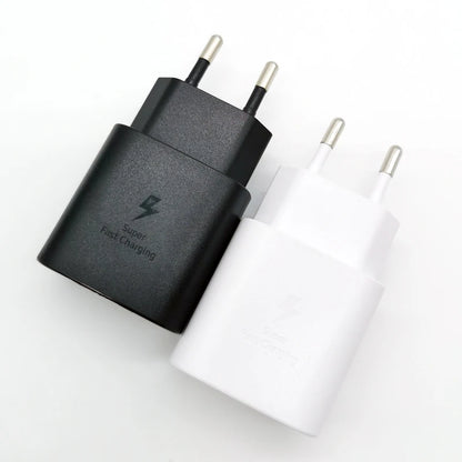 Cargador superrápido Samsung tipo C de 25 W para Galaxy S24, S23, S20, S21, S22 Plus, Note 20, 10, A55, A35, A25, A15, Z Flip Fold 6, 5, 4, 3