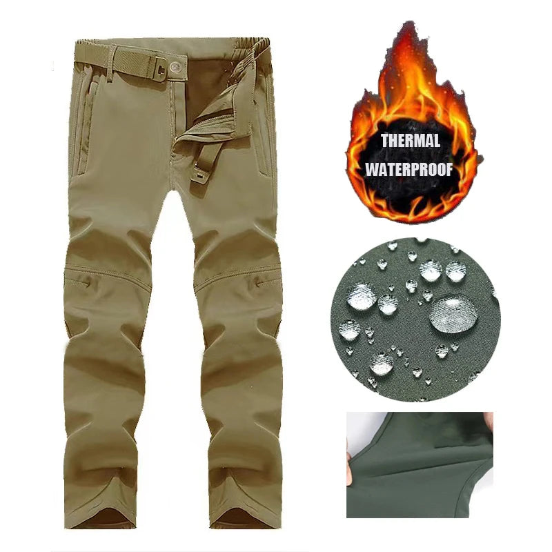Men's Winter Softshell Jackets Tactical Pants Camping Hiking Hunting Fishing Fleece Hoodie Coats S-5XL Cargo Outdoor Trousers