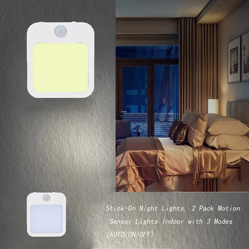 Luz nocturna con sensor de movimiento y luz LED, enchufe europeo, luz nocturna inalámbrica para niños, mesita de noche y dormitorio.