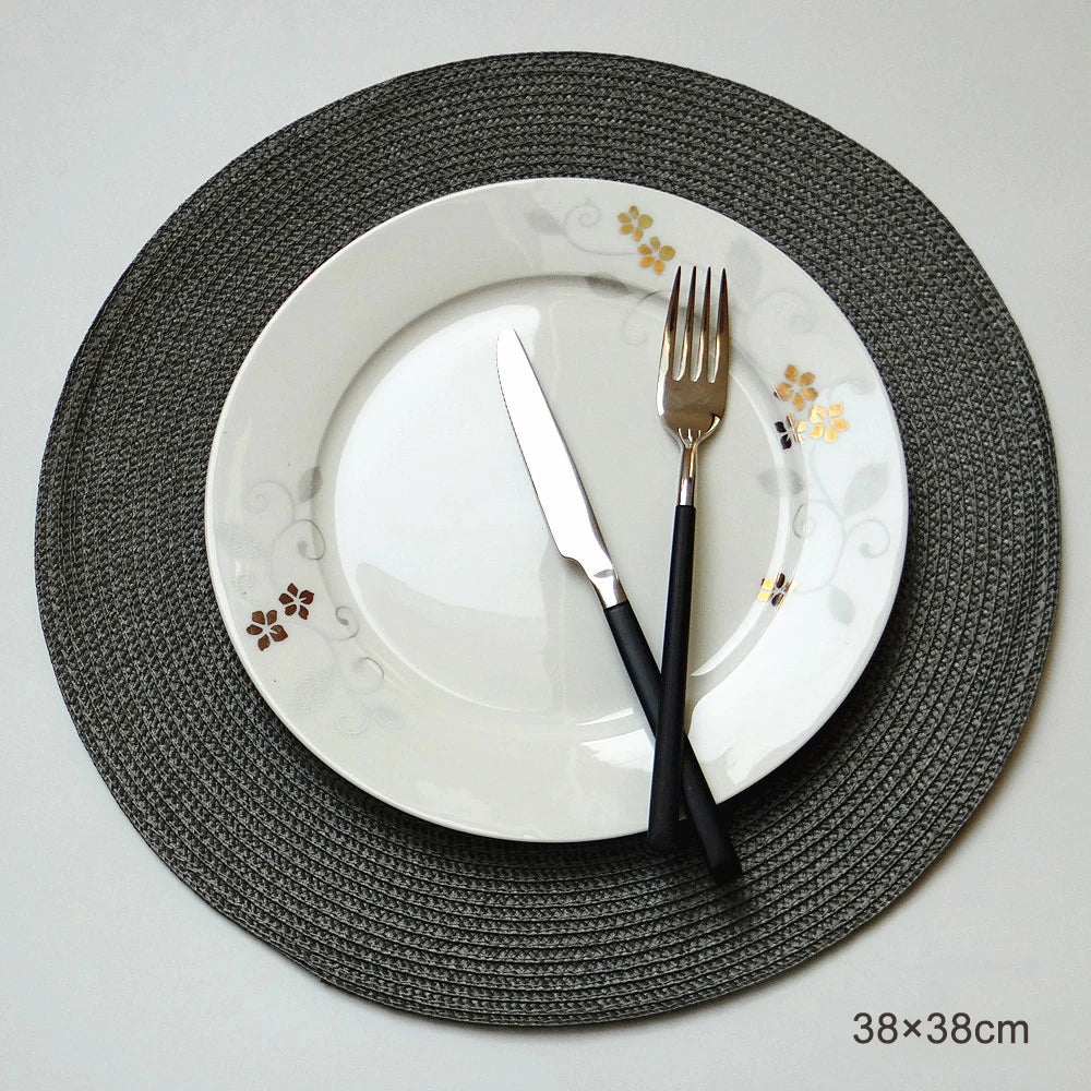 Round Placemats Set, Braided Circle Place Mat, Washable Table Mats for Kitchen Dining Table, Mixed Color Non-Slip Place Mats