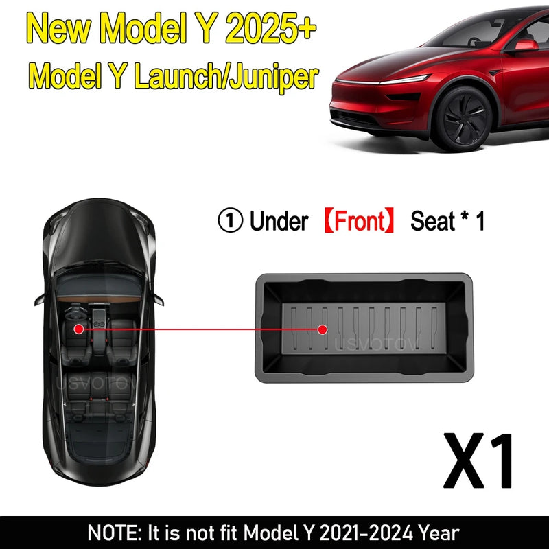 For Tesla New Model Y 2025 Launch Juniper Seat Storage Box Center Console Organizer Bins Front Rear Tray Trash Accessories