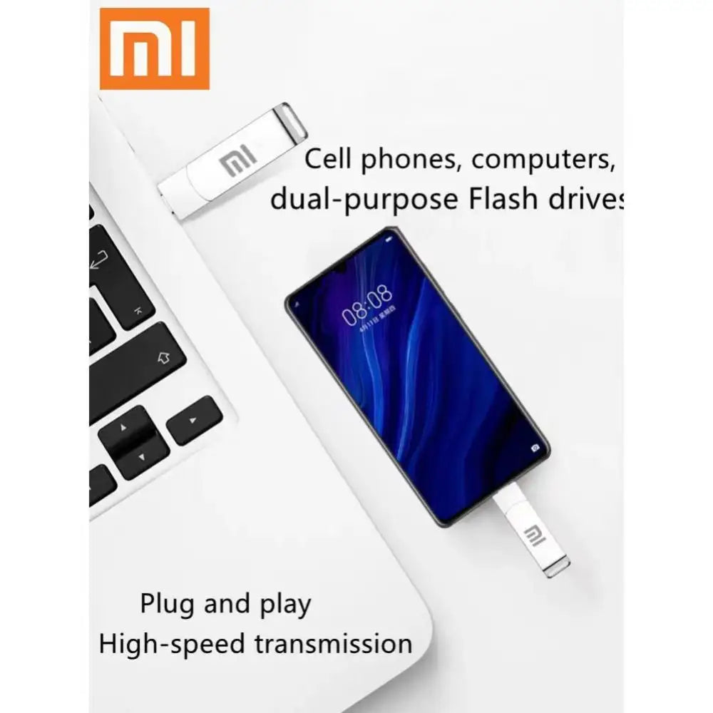 Memoria USB Xiaomi de 2 TB, 256 GB, tipo C, OTG, 64 GB, 512 GB, alta velocidad, 1 TB, regalo con llavero