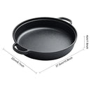 8.7/9.8/11/11.8inch Cast Iron Skillet with Double Handles Frying Pan Baking Tray for Bread Baking Outdoor Cooking Camping