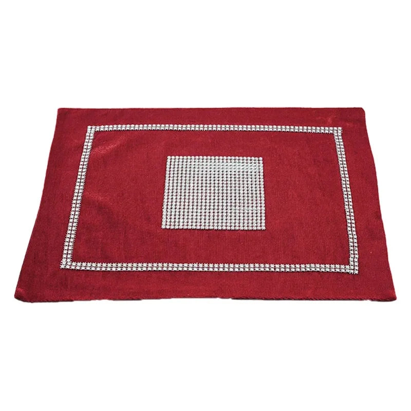 Heat Resistant Dining Table Mat Diamond Embedded Anti Slip Western Dining Pad Cushion Home Use Tablecloth Accessories