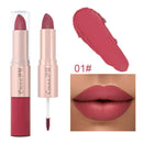 Delineador de labios doble, pigmento mate, base antiadherente, color piel, 24 horas de duración, maquillaje resistente al agua, cosméticos de belleza, 2 en 1 