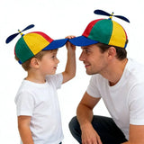 Detachable Propeller Baseball Cap Cotton Color-block Bamboo Dragonfly Sunscreen Adjustable Colorful Helicopter Spiral Hat
