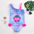Lilo Stitch Baby Girl Mermaid Fish Scale Print Swimsuit One-Piece Swimwear Toddler Bathing Suit Beach Outfit