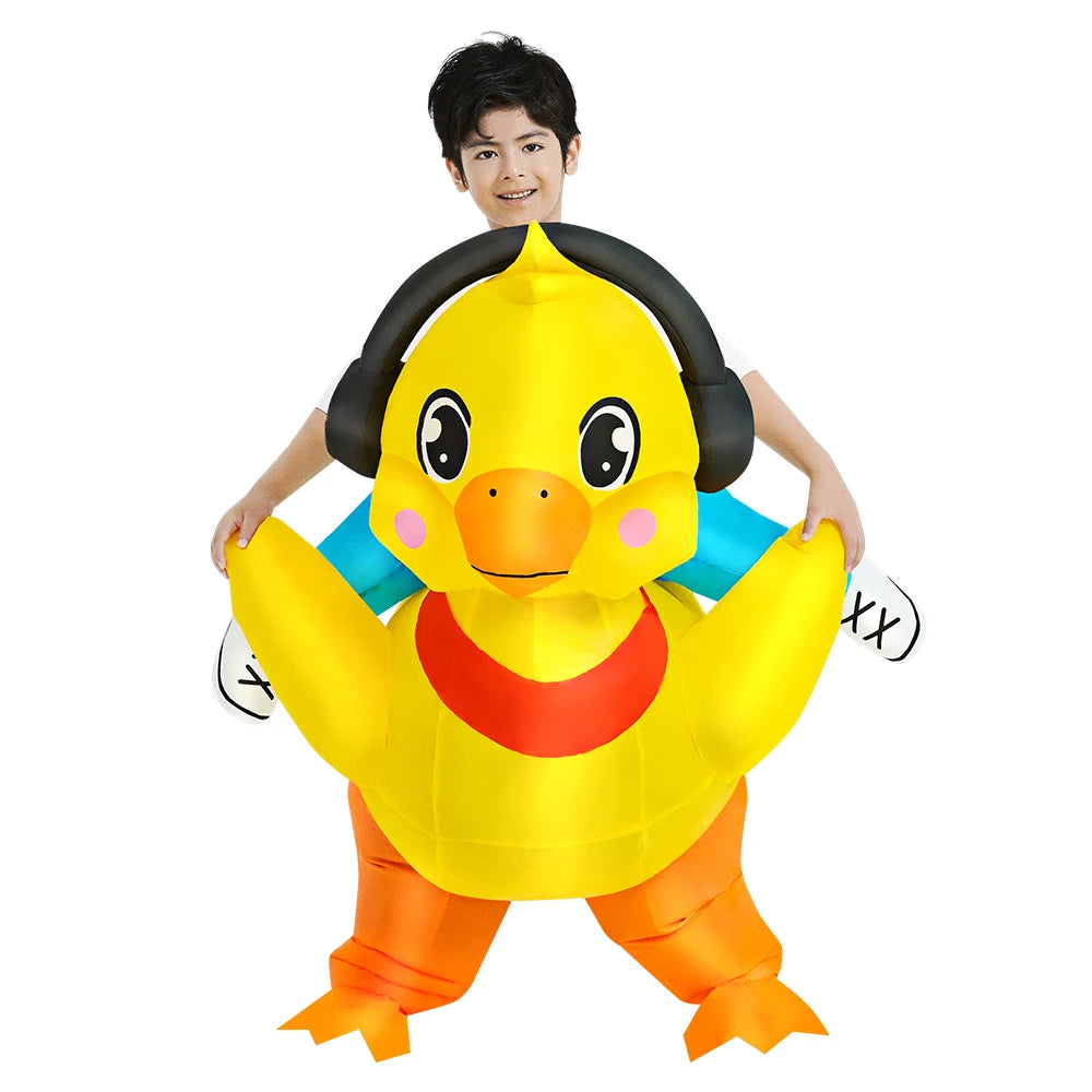 Adult Rooster Inflatable Costume Funny Unicorn Elk Animals Inflatable Suit Halloween Carnival Half Body Blow Up Suit for Cosplay