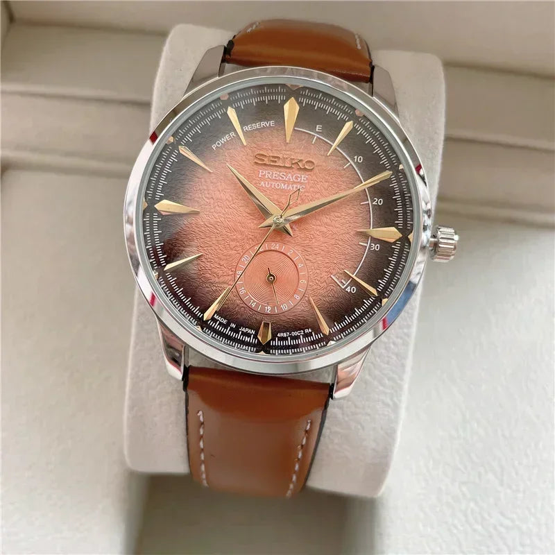 SEIKO Exquisite Dial Men's Watch Quartz Movement Creative Four Needle Dial High Quality Comfortable Fine Leather Multifunctional