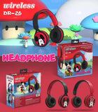 Auriculares inalámbricos Bluetooth Disney Marvel Y08 plegables con sonido envolvente HIFI para ordenador portátil, para niños, dibujos animados de anime