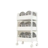 Estantería de múltiples capas para cocina, suelo, dormitorio, bebé, aperitivos, móvil, baño, almacenamiento en el baño.
