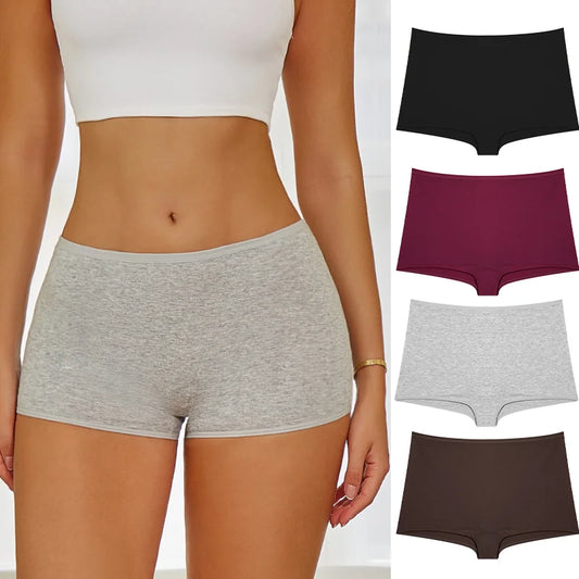 Nuevas bragas de algodón para mujer, bóxers deportivos sin costuras, ropa interior femenina de color sólido, lencería cómoda, ropa interior íntima, tallas XS-XL