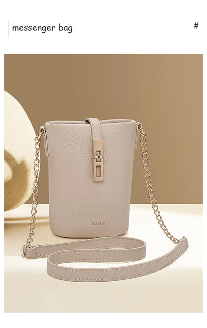 FOXER Brand Chic Mini Cellphone Bag Women's Shoulder Bag PU Leather Fashion Girl's Travel Small Crossbody Bag Purse
