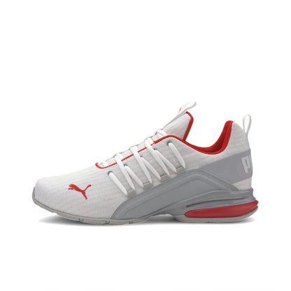 Original Puma Axelion Block Men's Running Shoes Low Top White Red Splice Sneakers 193148-02