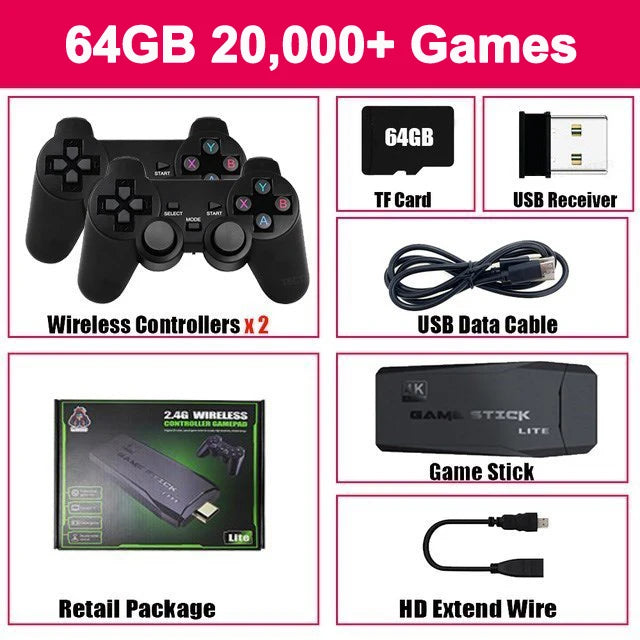 Consola de videojuegos M8 4K con 20.000 juegos integrados, mando inalámbrico, retro, portátil, para PS1, envío directo