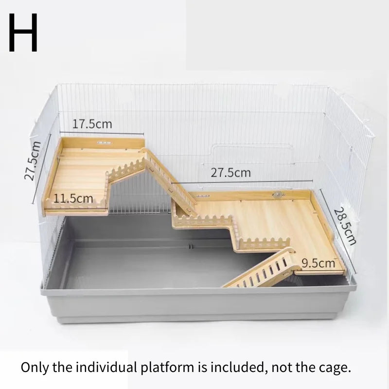 Practical Hamster Toy Thickened Entertainment Smooth Hamster Double Layer Wooden Climbing Platform with Ladder