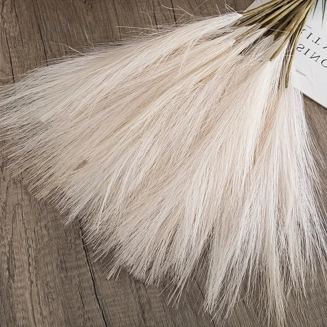 10pcs Fake Pampas Grass, Pampas Grass for Floor Vase, Tall Pampas Grass Decor for Vase Fillers, Boho Rustic Farmhouse Home Decor 