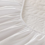 Waterproof Quilted Mattress Cover - Cotton Top, Antibacterial Fiber Fill, TPU Waterproof Layer - A-Class Health Standard