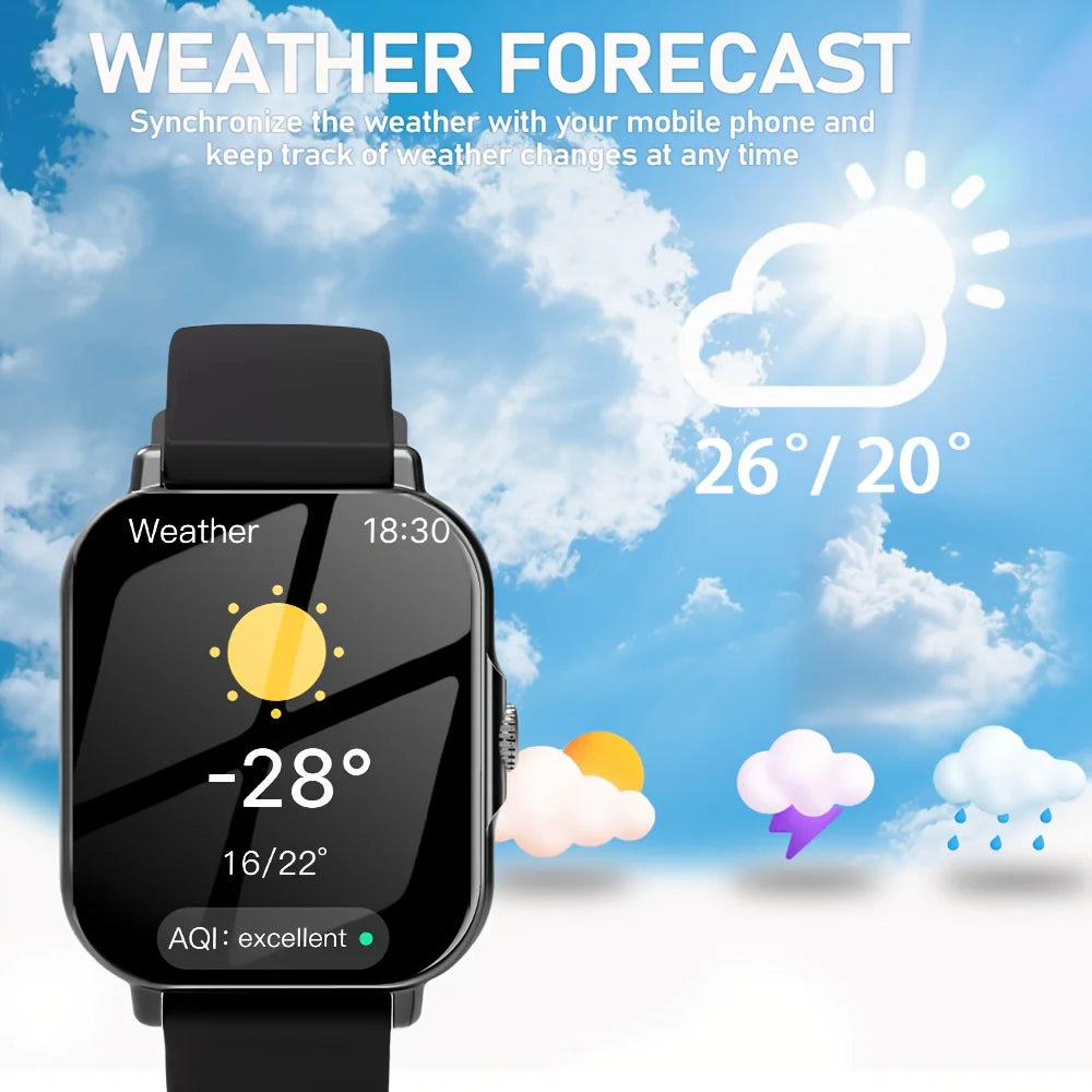LAXASFIT 2026 New Smartwatch Bluetooth Calling Music Playback Heart Rate & Blood Pressure Monitoring Unisex Holiday Gift