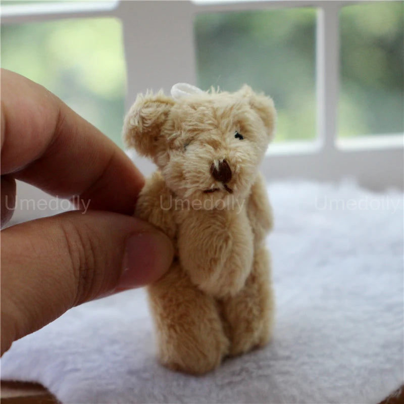 1/6 or 1/12 Scale Miniature Dollhouse Bear Rabbit Plush Toy Mini Kids Room Decor for OB11 Blyth Doll Accessories