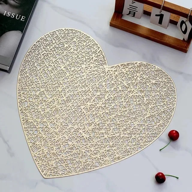Placemats Set of 1/4Pc Light Luxury Placemat Table Mat Wide Application PVC Table Decor Round Protector Mat Heat Resistant Pad