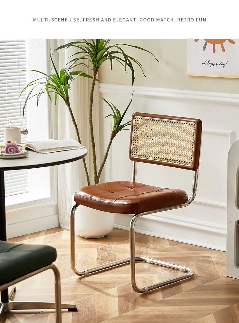 Mid-Century Modern Dining Chairs with Metal Frame, Multiple Styles Leisure chair for Kitchen, Living Room, Office , Muebles