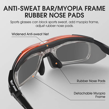 WEST BIKING Cycling Polarized Glasses Bike Outdoor Sports Sunglasses MTB PC Goggles Eyewear 5 Lens Bicycle Accessories
