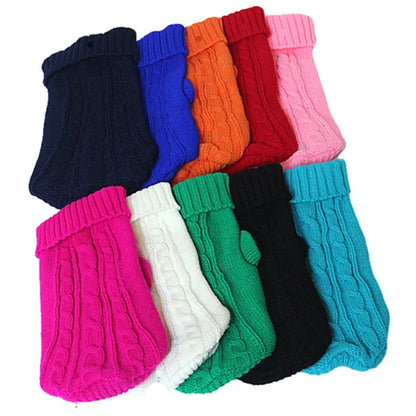 Roupa tricotada de inverno para cães pequenos e médios, suéter Chihuahua Puppy, suéter Yorkshire Pure Dog