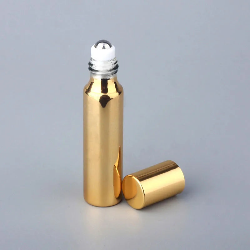 5/10ml UV Glass Stainless Steel Beads Essential Oil Roll-on Glass Bottle Eye Cream Massage Application Sample 1pc