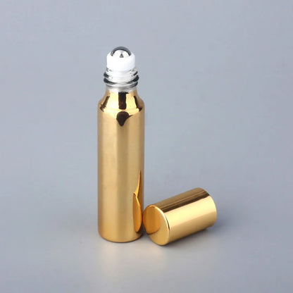 5/10ml UV Glass Stainless Steel Beads Essential Oil Roll-on Glass Bottle Eye Cream Massage Application Sample 1pc