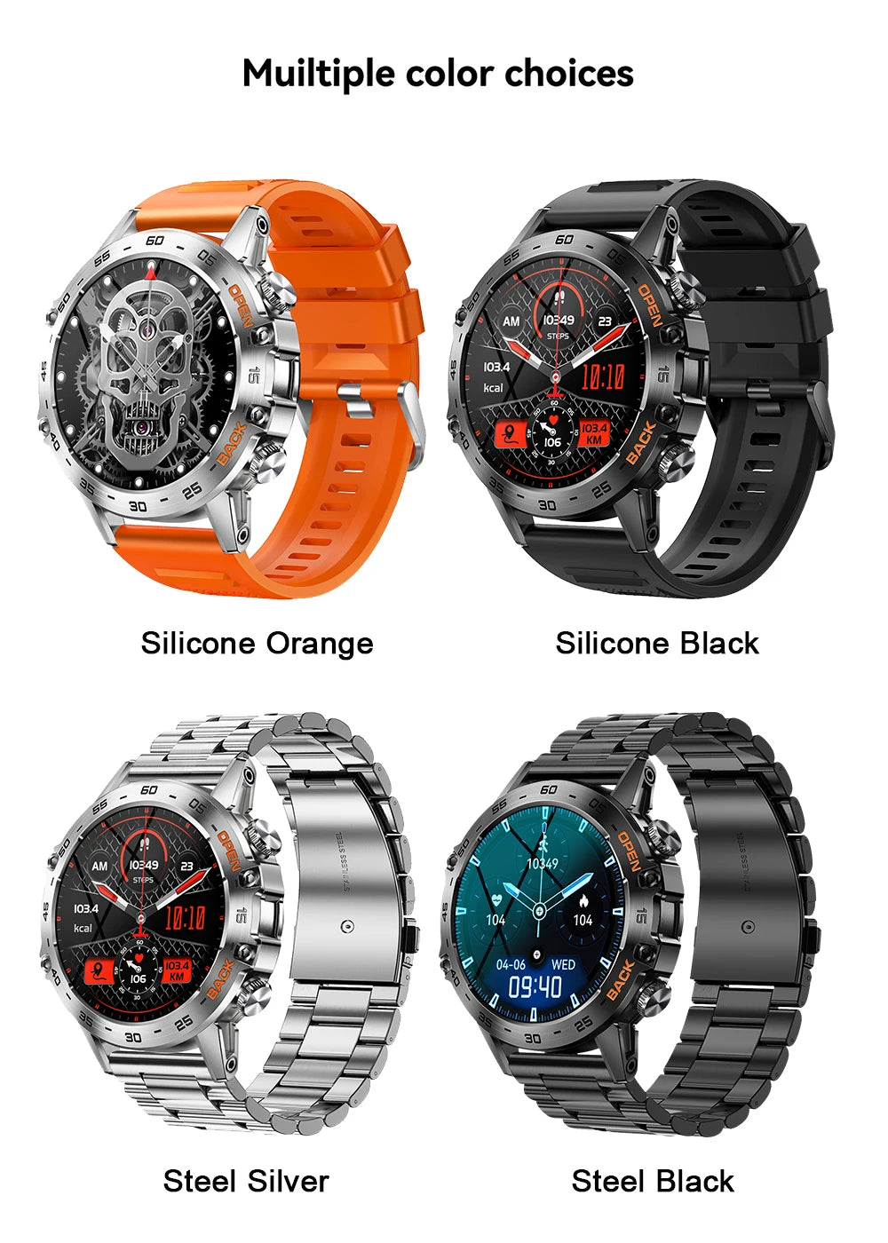 MEVADEN 1.39 inch Bluetooth Call Smart Watch Men Sports Fitness Tracker Watches IP67 Waterproof Smartwatch for Android IOS MD52