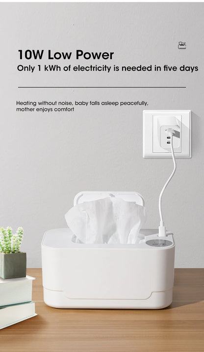 LED Display Baby Wipe Warmer Heater Wet Towel Dispenser Portable USB Charge Baby Wipe Warmer Napkin Heating Box Home/Car Use