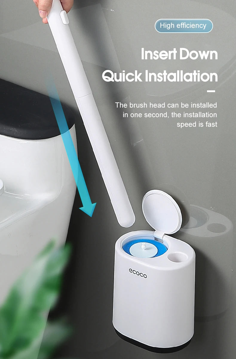 IZEFS Disposable Toilet Brush With Cleaning Liquid Wall-Mounted Cleaning Tool For Bathroom Replacement Brush Head Wc Accessories