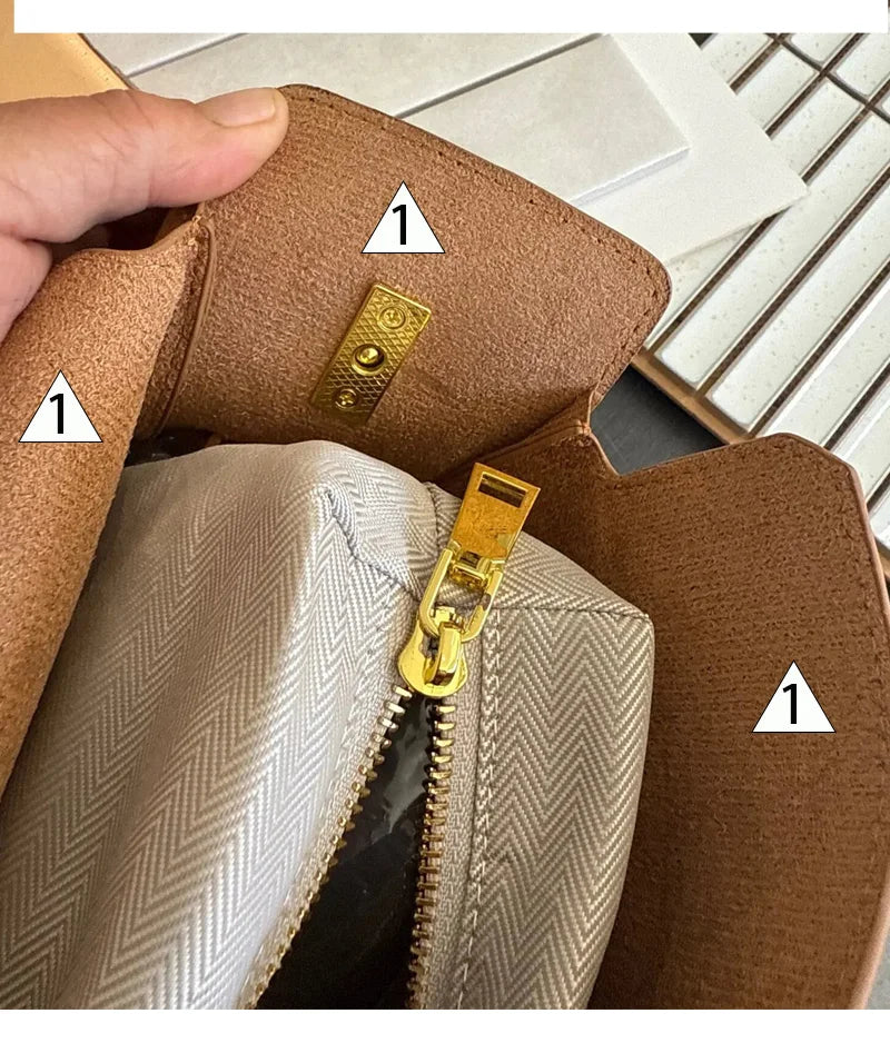 New Genuine Leather Luxury Designer Women's Shoulder Crossbody Underarm Bags Cowhide Ladies' Large Capacity Tote Bag Fashion Purse