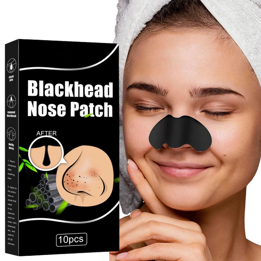 10PCS Unisex Blackhead Remove Mask Nasal Strips Shrink Cleansing Pore Nose Black Head Remove Stickers Skin Care Mask Patch