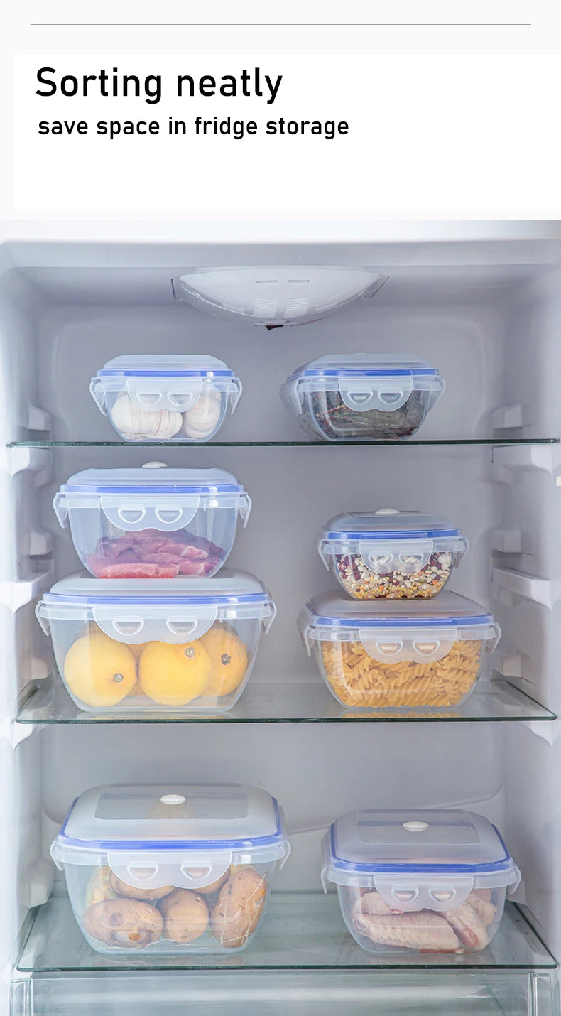 Vacuum Food Storage Box Transparent Storage Container Fridge Organizer Microwave Safe Fresh-Keeping Sealing Box Food Dispenser