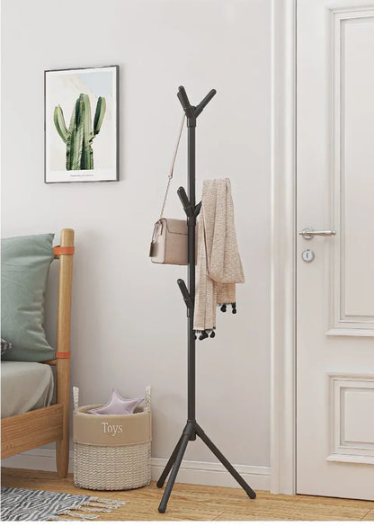 2025New Standing Coat Rack Hook Household Clothes Hanger Floor Standing Bedroom Clothing Storage Rack Save Space Clothing Racks