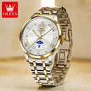 OLEVS 3638 Mens Watch Original Quartz Watch Stainless Steel Waterproof Luminous Large Dial Day Date Watches Luxury Men Box Reloj