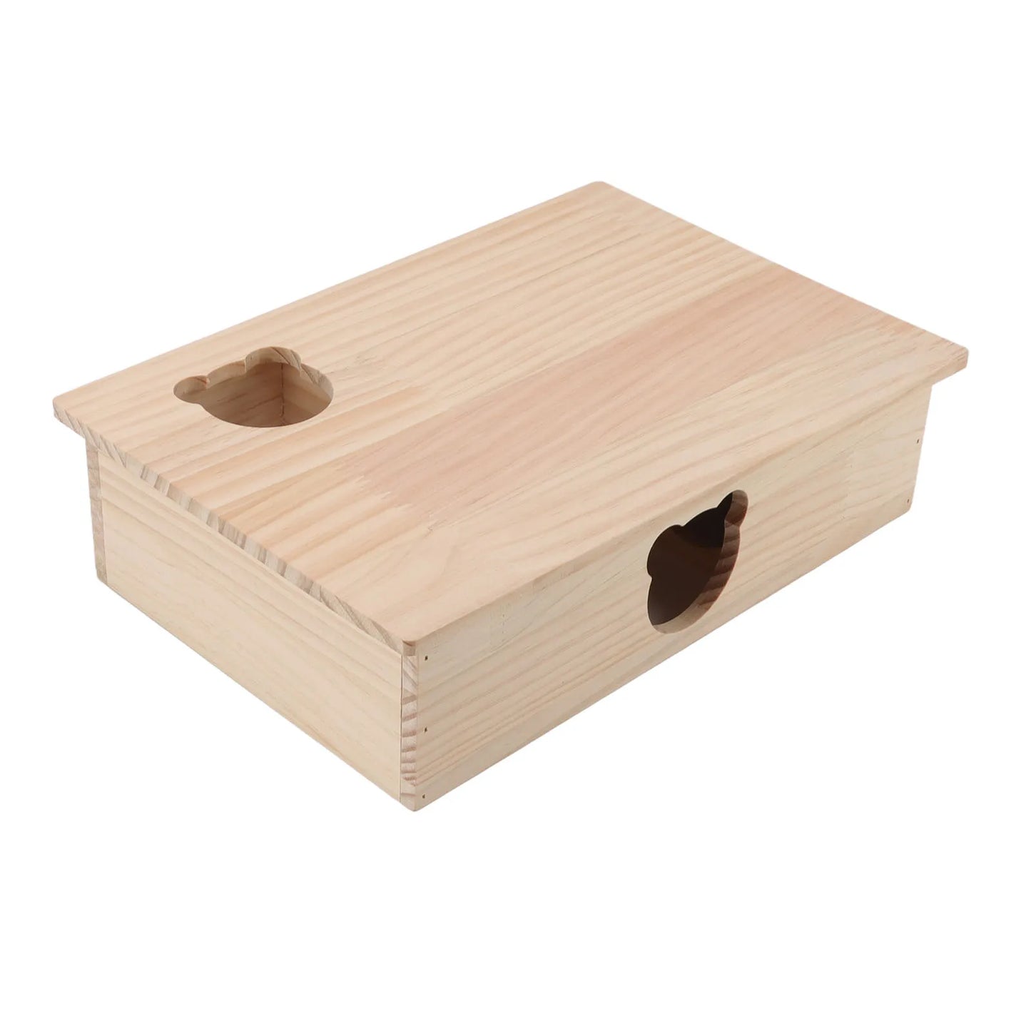 Hamster House Log Movable Roof Stable 6 Bedrooms Pet Hideout House for Hamsters Chinchillas Golden Bears Sleeping and Moving