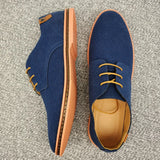 2024 Spring Suede Leather Men's Oxford Casual Shoes Classic Sneakers Comfortable Footwear Dress Shoes Large Size Flats