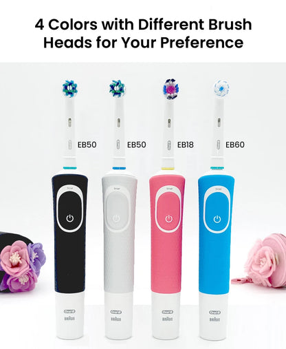 Cepillo de dientes eléctrico Oral B Vitality Cross Action recargable con temporizador de 2 minutos y rotación para dientes blancos y limpios. Cepillo blanco y negro.