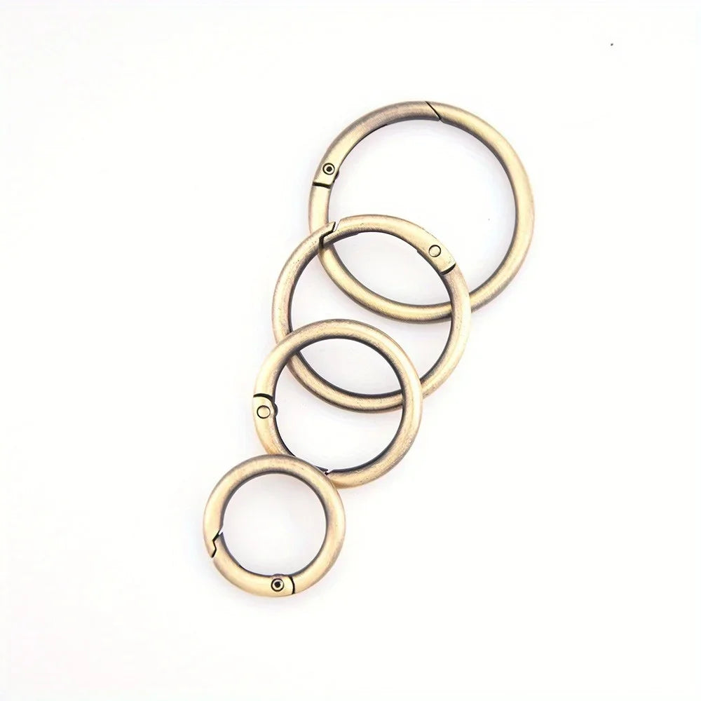 5pcs Metal O Ring Keyring Spring Buckles DIY Jewelry Openable Round Carabiner Keychain Clasp Bag Clips Snap Hook