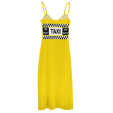 New York Yellow Taxi Cab Off Duty Sleeveless Dress for women, Summer 2023